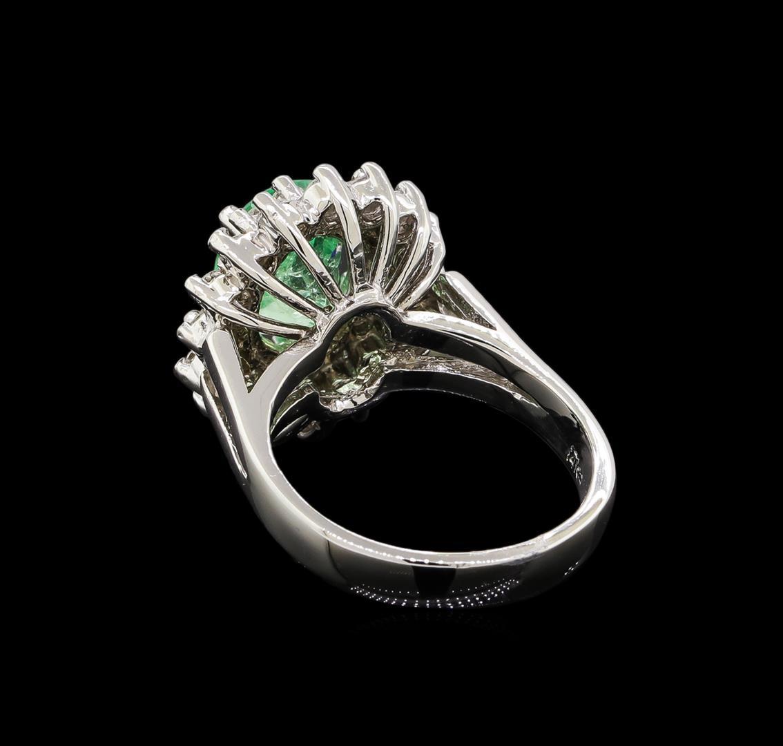 2.26 ctw Emerald and Diamond Ring - 14KT White Gold