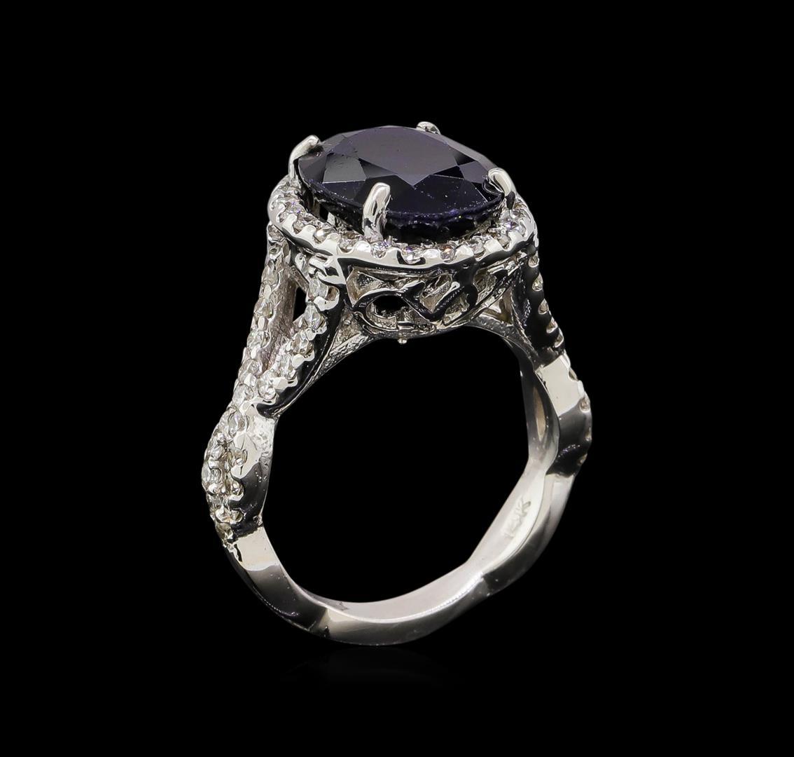 14KT White Gold 5.62 ctw Sapphire and Diamond Ring