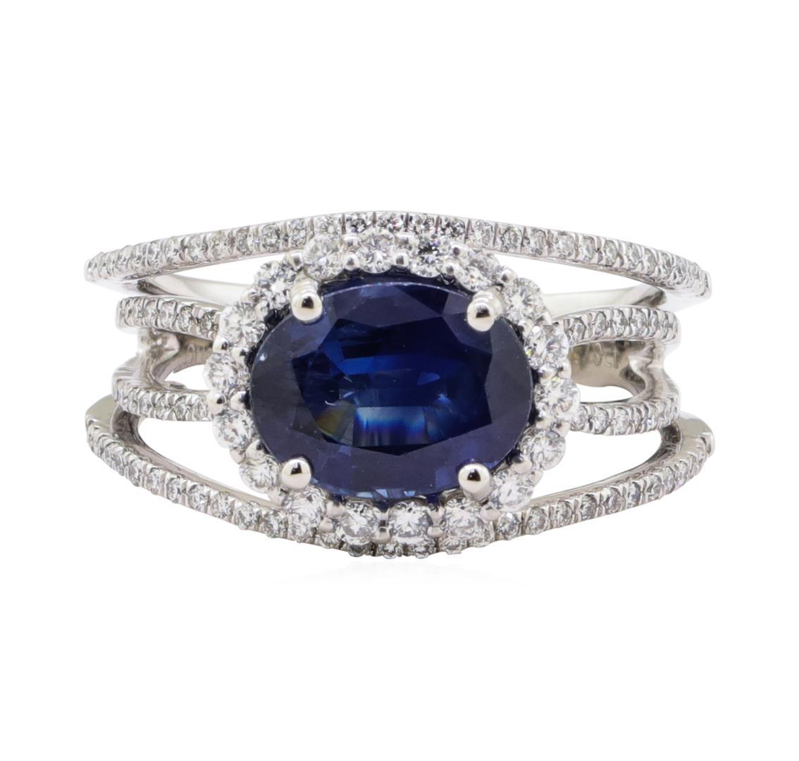 3.23 ctw Sapphire and Diamond Ring - Platinum