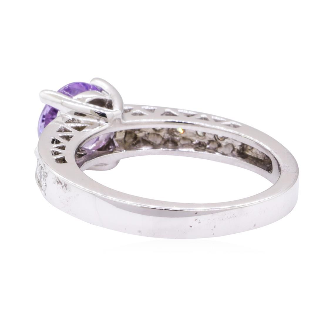 1.61 ctw Tanzanite And Diamond Ring - 14KT White Gold