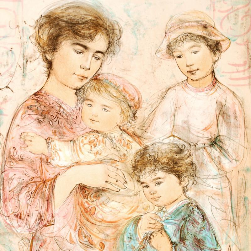 Lotte and Her Children by Hibel (1917-2014)