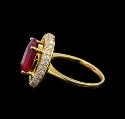 14KT Yellow Gold 3.89 ctw Ruby and Diamond Ring