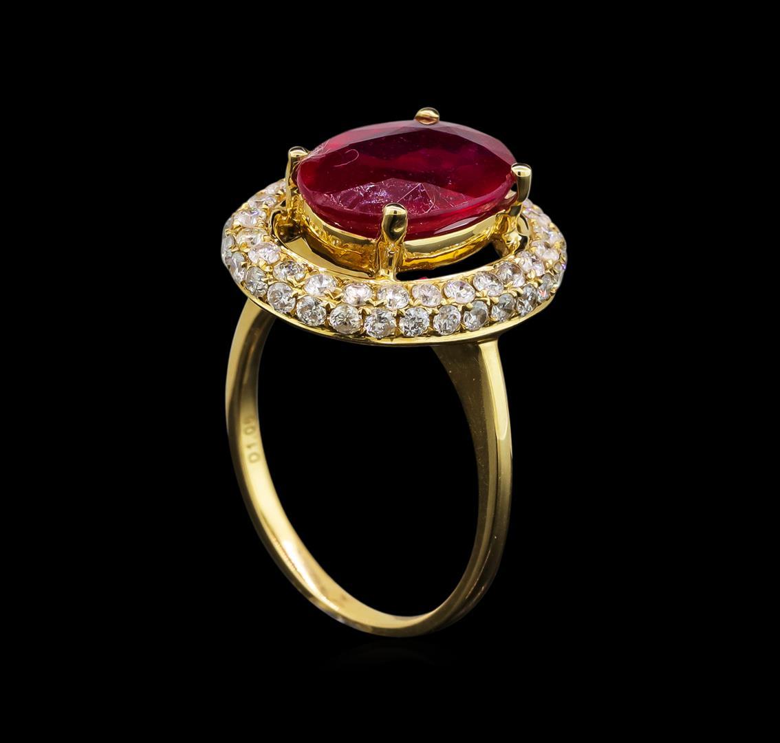 14KT Yellow Gold 3.89 ctw Ruby and Diamond Ring