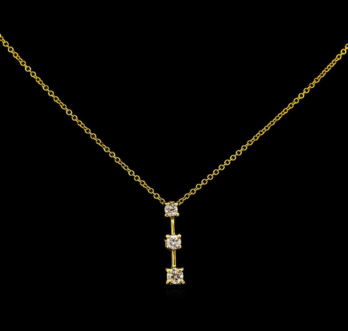 0.40 ctw Diamond Pendant - 14KT Yellow Gold