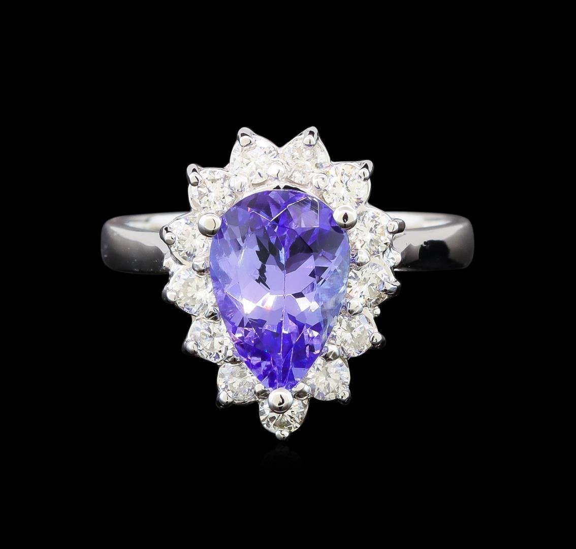 14KT White Gold 2.19 ctw Tanzanite and Diamond Ring