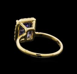 14KT Yellow Gold 2.11 ctw Tanzanite and Diamond Ring