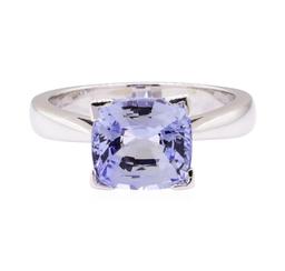 2.56 ctw Blue Sapphire Ring - 14KT White Gold