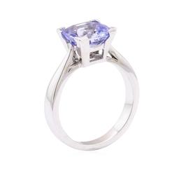 2.56 ctw Blue Sapphire Ring - 14KT White Gold