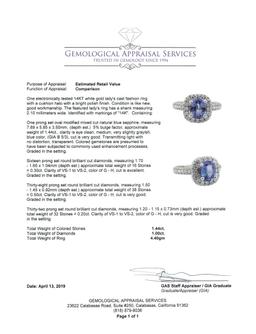 2.44 ctw Sapphire And Diamond Ring - 14KT White Gold