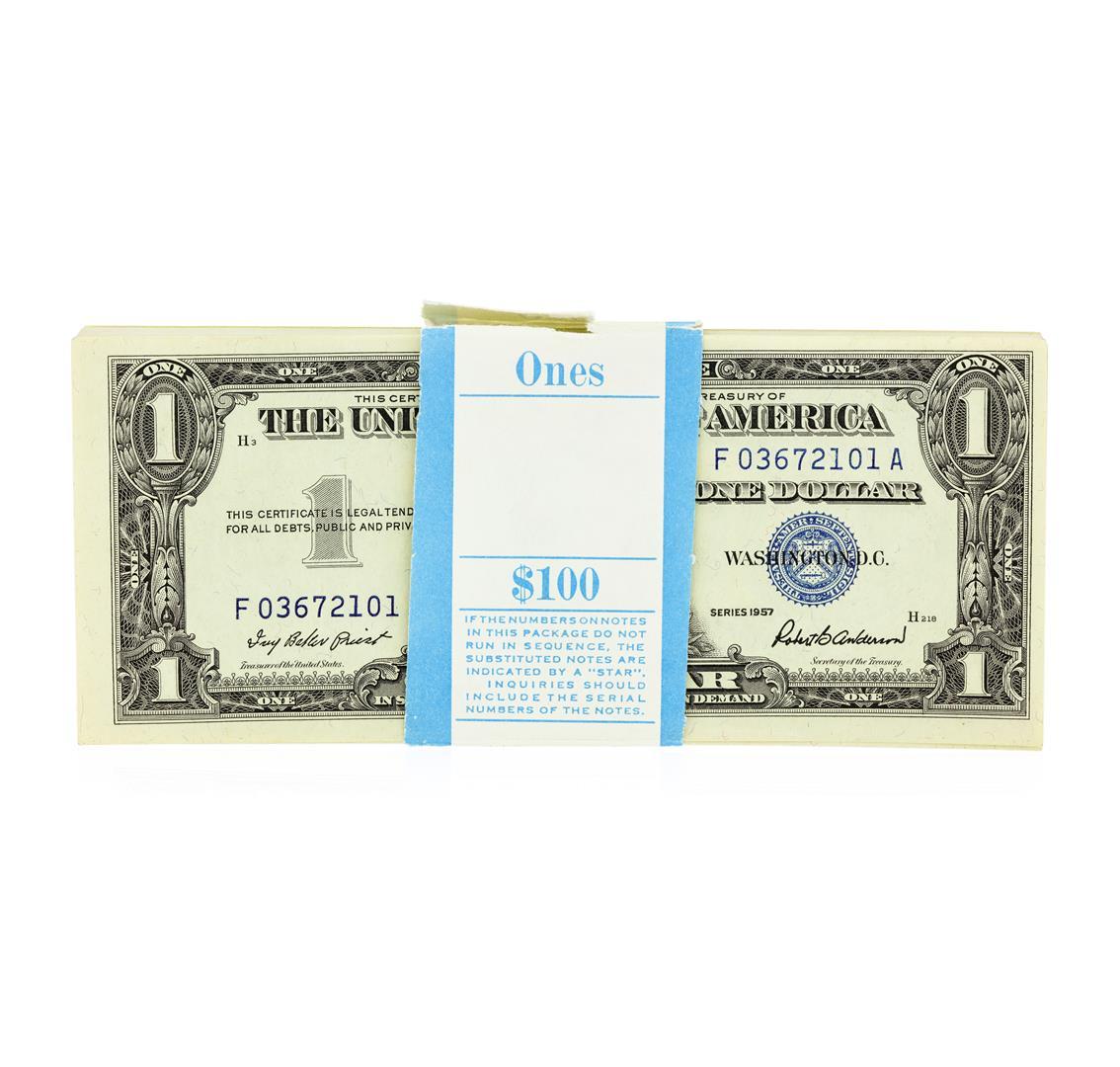 Original 1957 $1 Silver Certificate Pack of 100