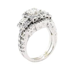 2.12 ctw Diamond Ring And Attached Band - 10KT White Gold