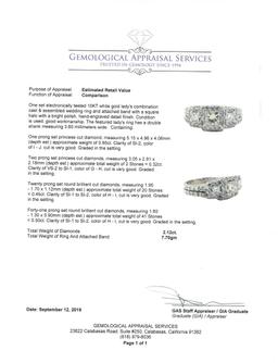 2.12 ctw Diamond Ring And Attached Band - 10KT White Gold