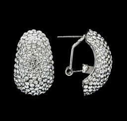 15x25mm Crystal Pave Earrings - Silver Plated