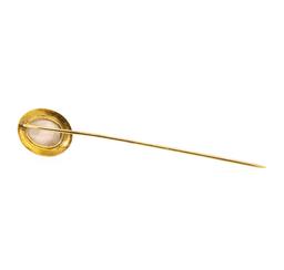 Conch Shell Cameo Stick Pin - 10KT Yellow Gold