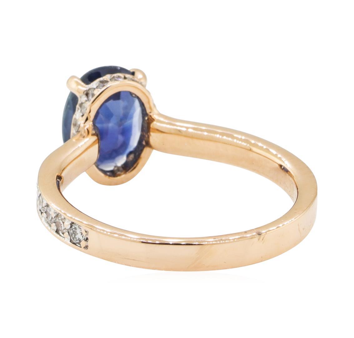 1.86 ctw Sapphire and Diamond Ring - 18KT Rose Gold