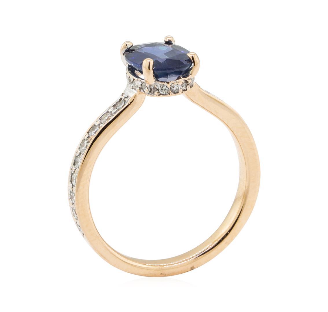 1.86 ctw Sapphire and Diamond Ring - 18KT Rose Gold