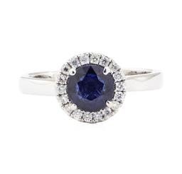 1.73 ctw Sapphire and Diamond Ring - 14KT White Gold