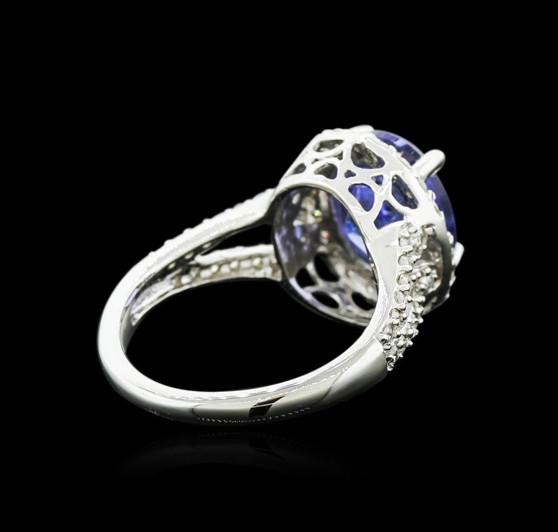 14KT White Gold 4.19 ctw Tanzanite and Diamond Ring