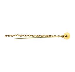 Ball and Chain Stick Pin - Yellow Gold Plated