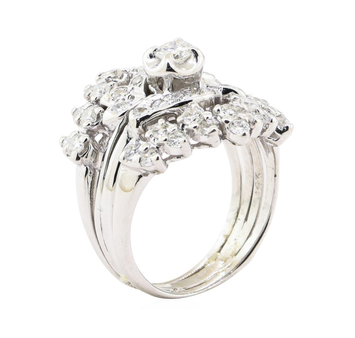 1.55 ctw Diamond Ring And Ring Guard - 14KT White Gold