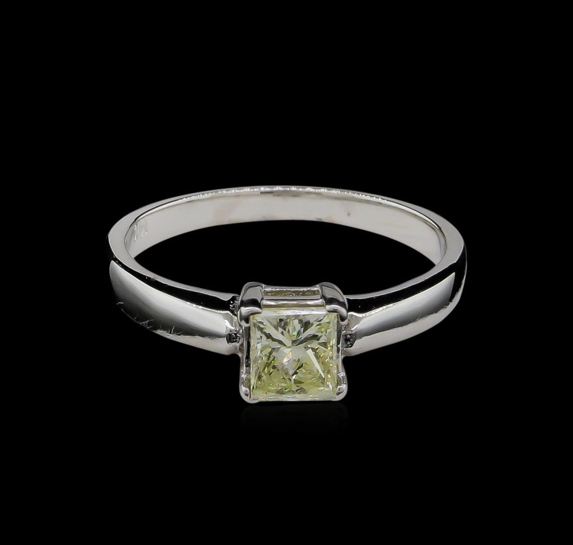 0.70 ctw Light Yellow Diamond Solitaire Ring - 14KT White Gold