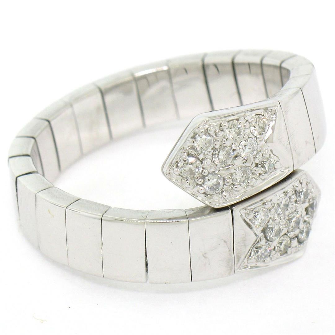 18kt White Gold 0.30 ctw Diamond Flexible Bar Link Wrap Ring