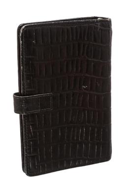 Giorgio Armani Brown Leather Embossed Agenda Notebook