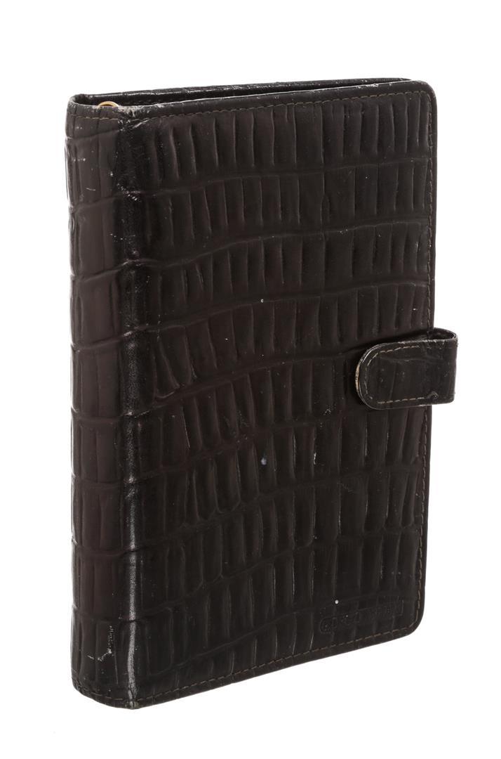 Giorgio Armani Brown Leather Embossed Agenda Notebook