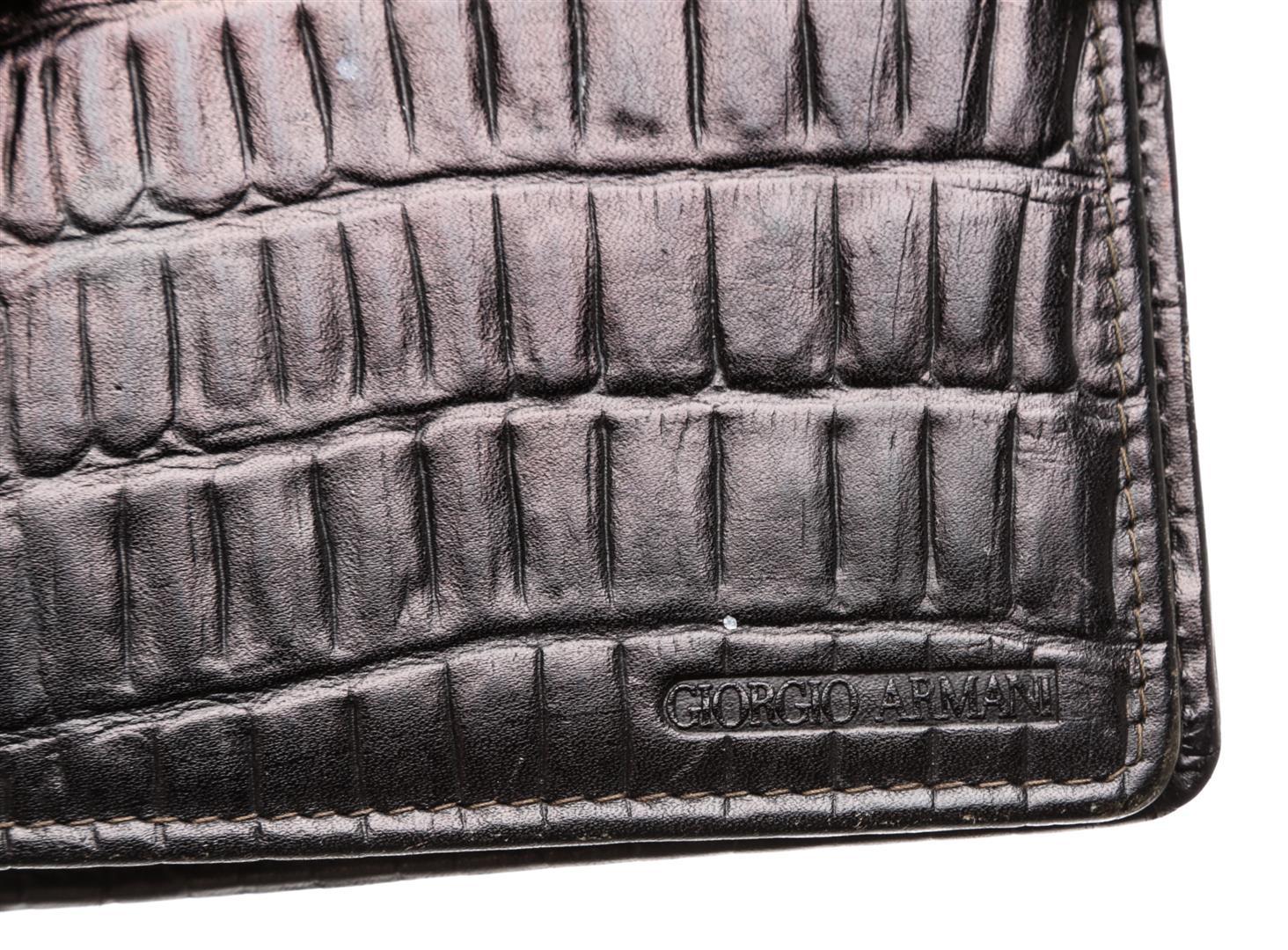Giorgio Armani Brown Leather Embossed Agenda Notebook