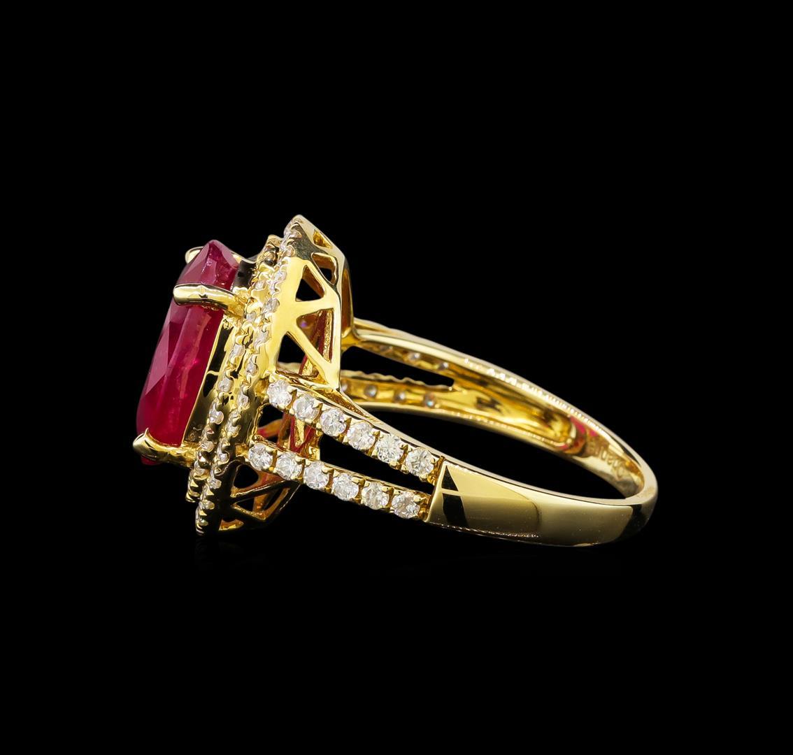 14KT Yellow Gold 4.25 ctw Ruby and Diamond Ring