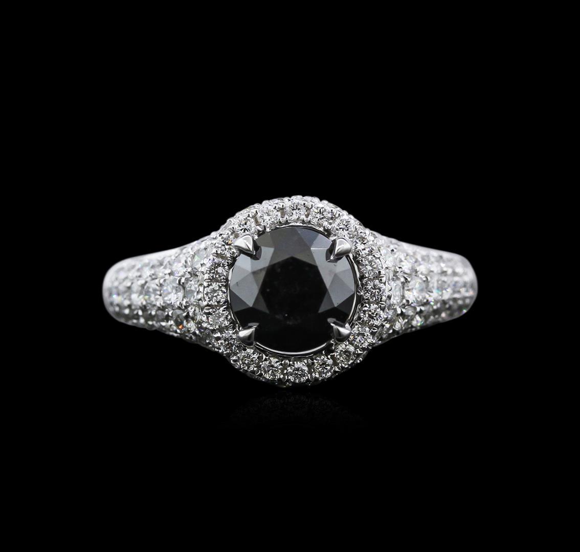 2.45 ctw Black Diamond Ring - 18KT White Gold