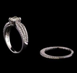 1.40 ctw Diamond Wedding Ring Set - 14KT White Gold