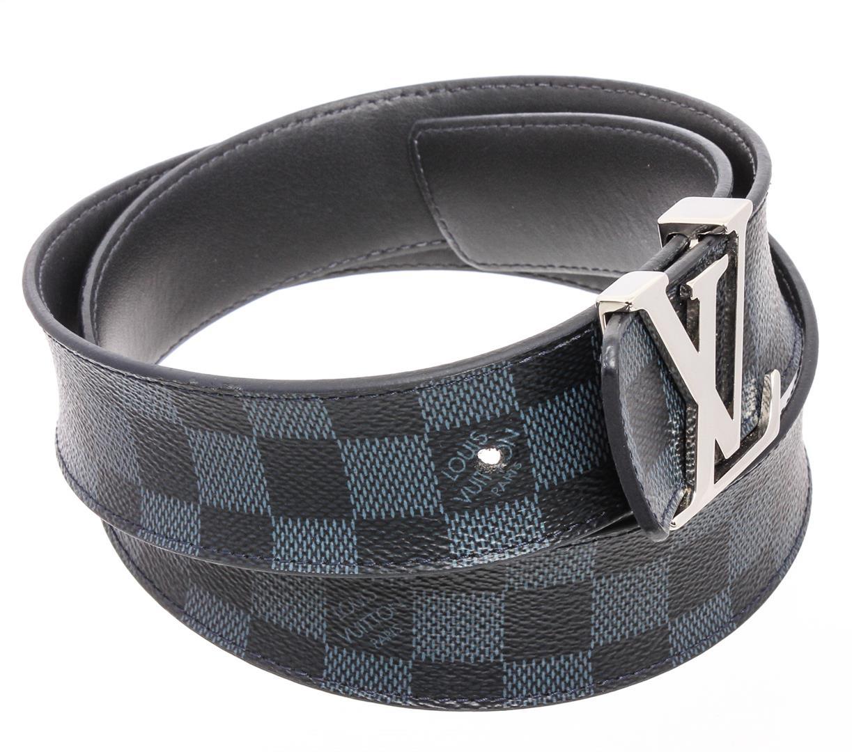 Louis Vuitton Damier Cobalt Canvas Leather Initiales 40MM Belt