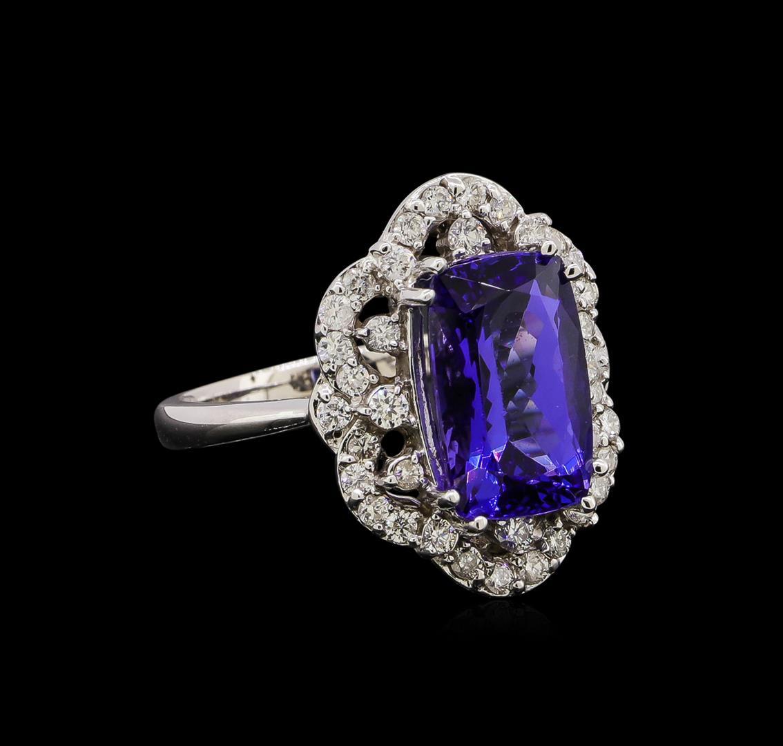 14KT White Gold 4.71 ctw Tanzanite and Diamond Ring