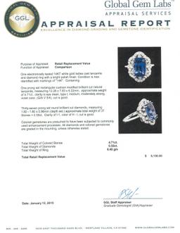 14KT White Gold 4.71 ctw Tanzanite and Diamond Ring