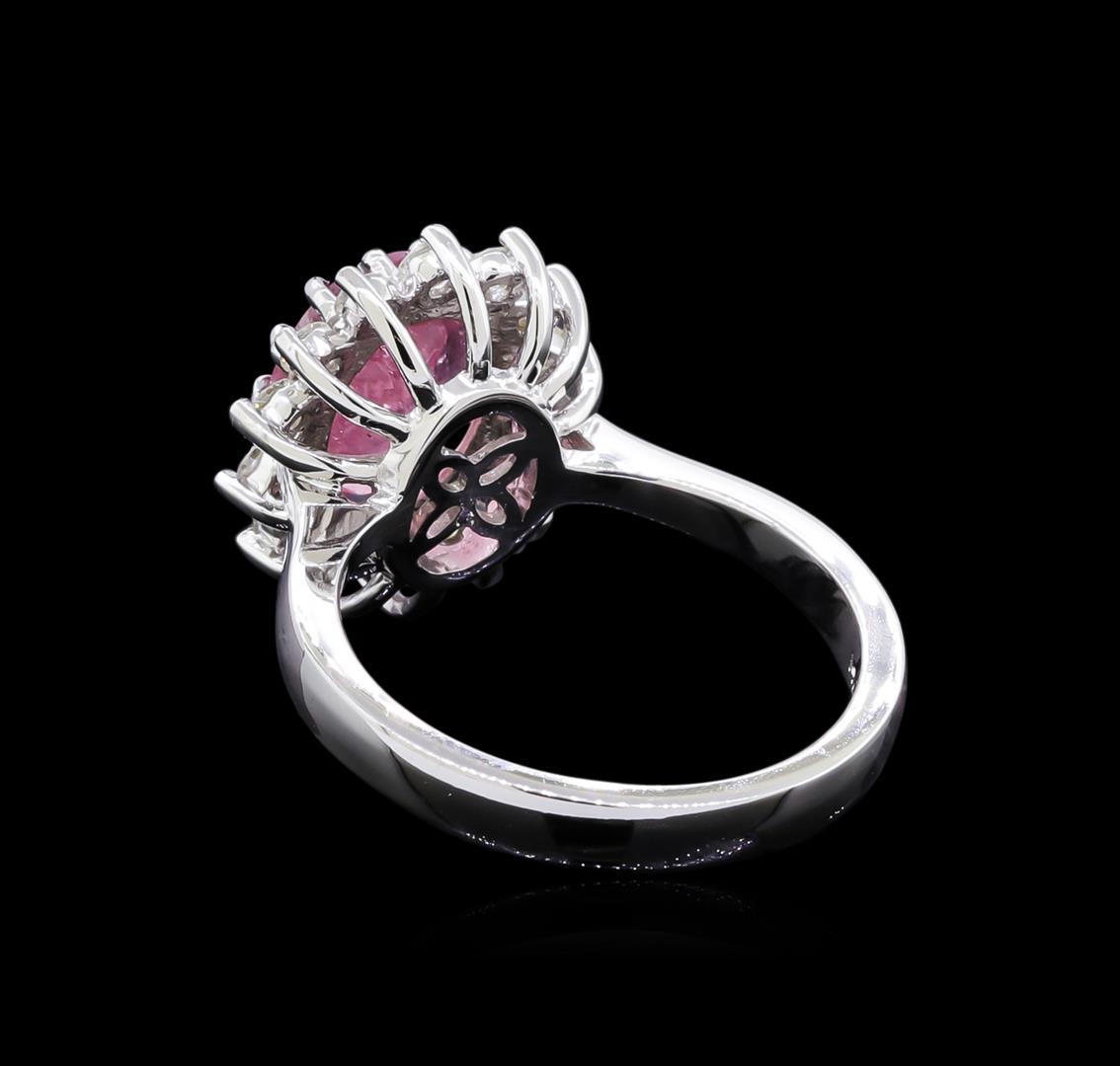 2.40 ctw Pink Topaz and Diamond Ring - 14KT White Gold