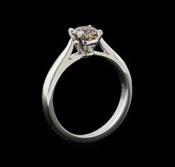 14KT White Gold 0.70 ctw Round Cut Fancy Brown Diamond Solitaire Ring