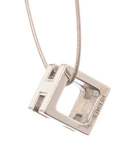 Hermes Pink Enamel Pop H Pendant Necklace