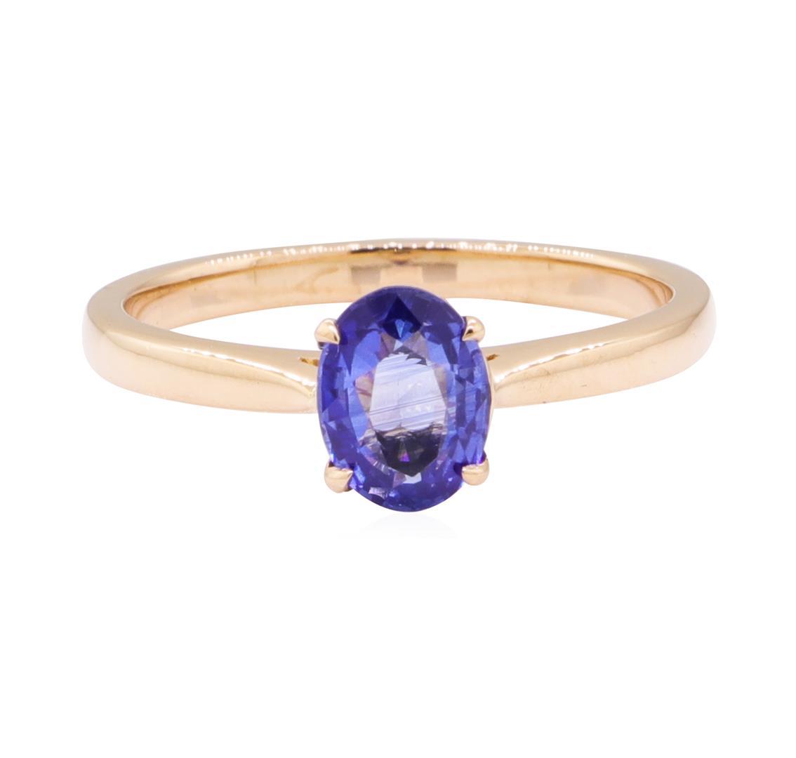 0.98 ctw Blue Sapphire Ring - 18KT Rose Gold