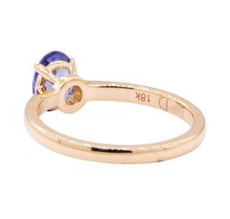 0.98 ctw Blue Sapphire Ring - 18KT Rose Gold