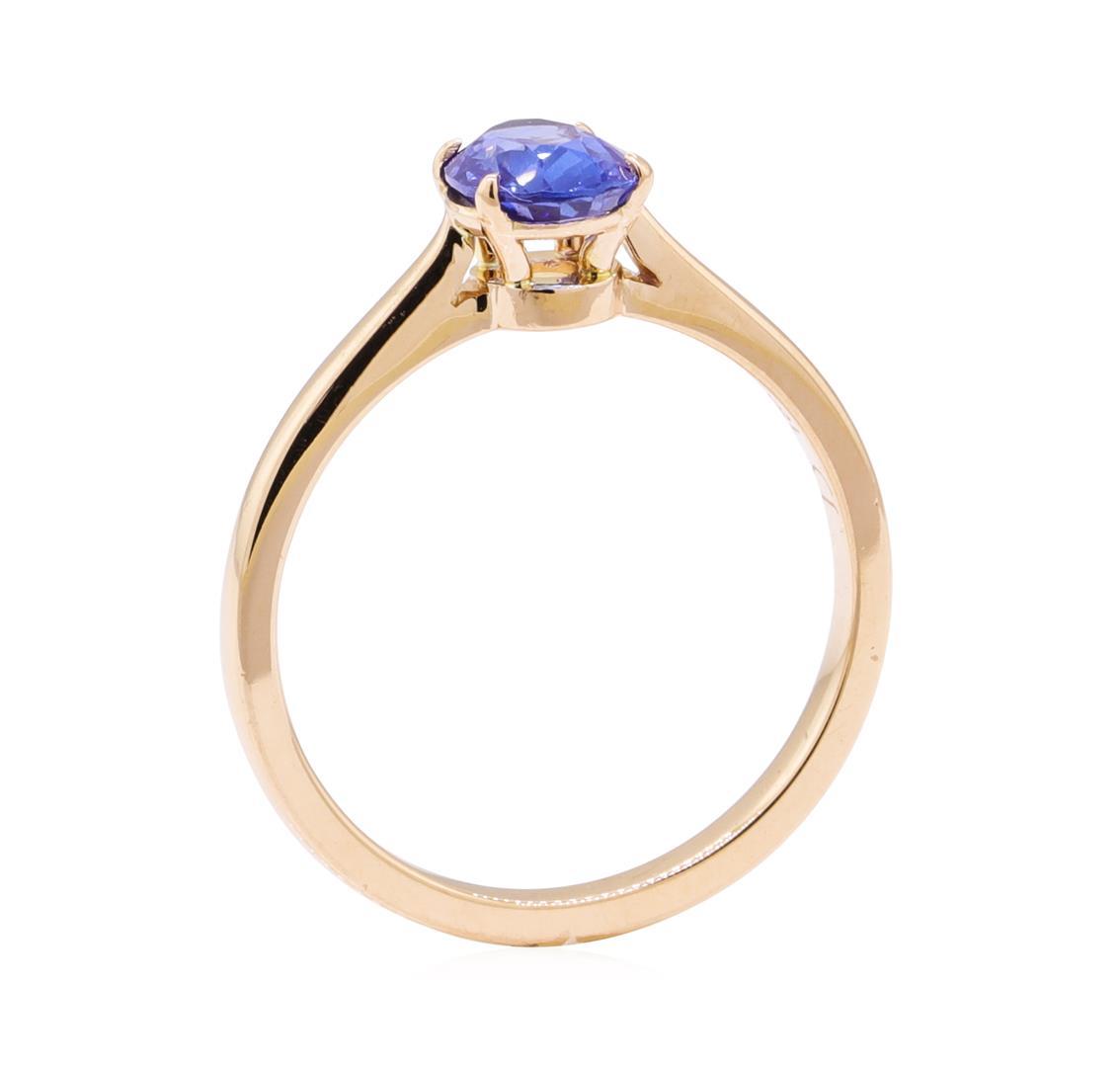 0.98 ctw Blue Sapphire Ring - 18KT Rose Gold