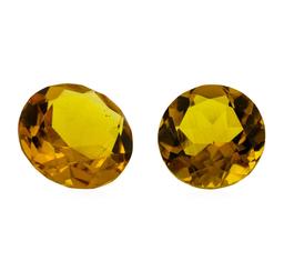 7.34 ctw.Natural Round Cut Citrine Quartz Parcel of Two