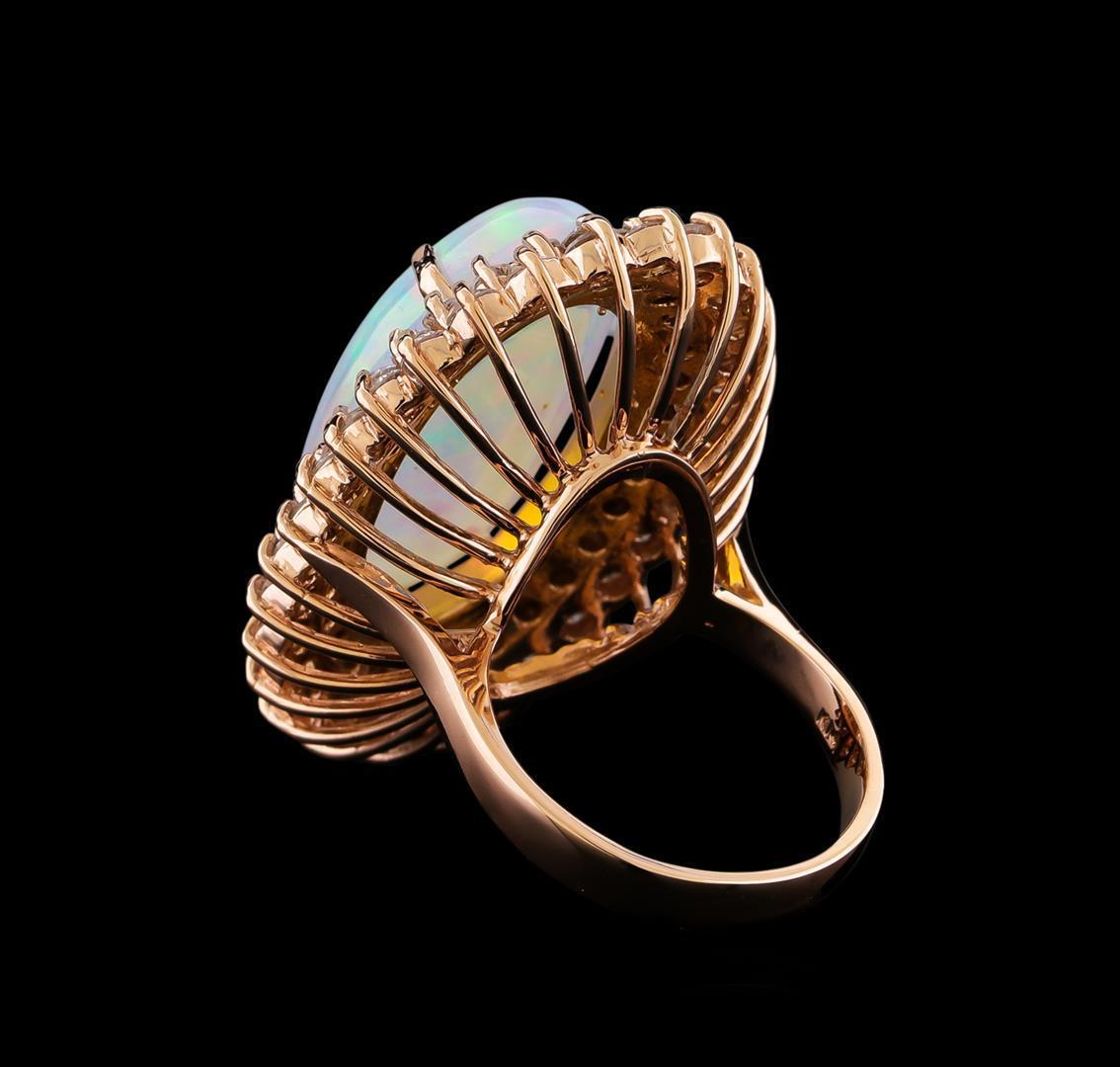 16.01 ctw Opal and Diamond Ring - 14KT Rose Gold