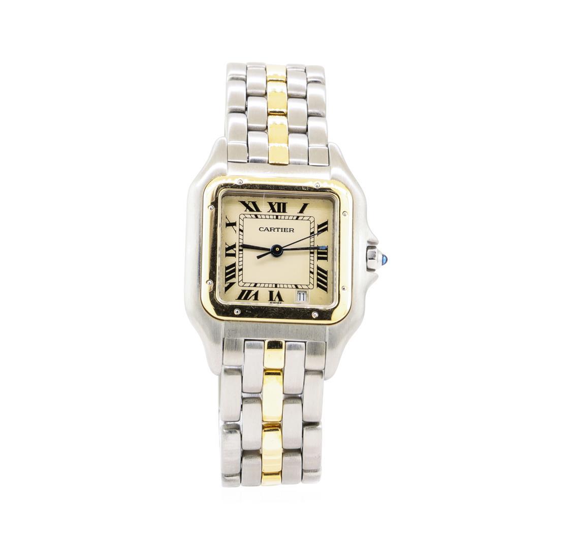 Cartier Panthere Man's Wrist Watch  - Stainless Steel and 18KT Yellow Gold