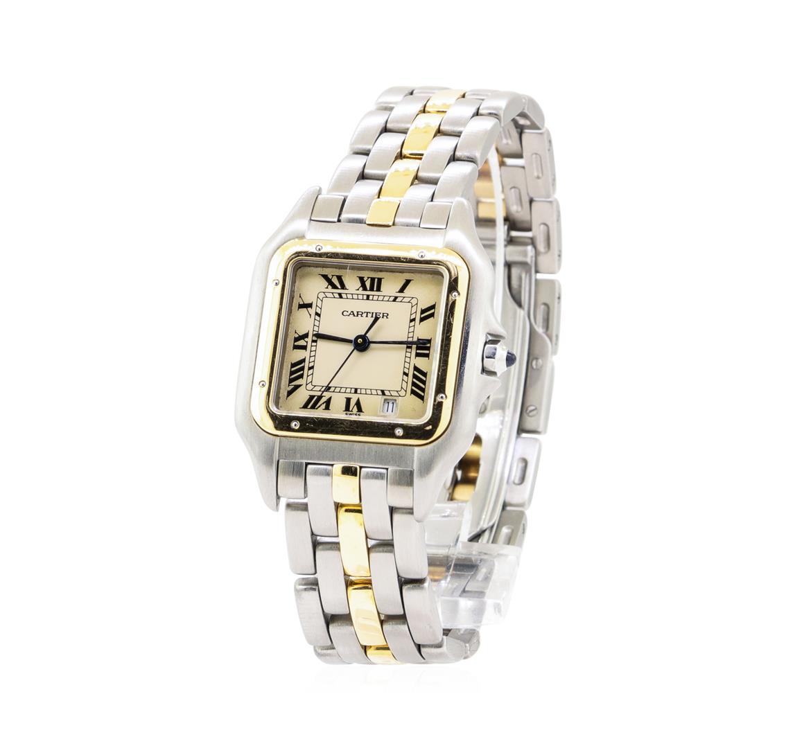 Cartier Panthere Man's Wrist Watch  - Stainless Steel and 18KT Yellow Gold