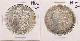 Lot of 1902-O & 1904-O $1 Morgan Silver Dollar Coins