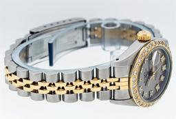 Rolex Ladies 2 Tone Yellow Gold Slate Grey VS Diamond Datejust Wristwatch