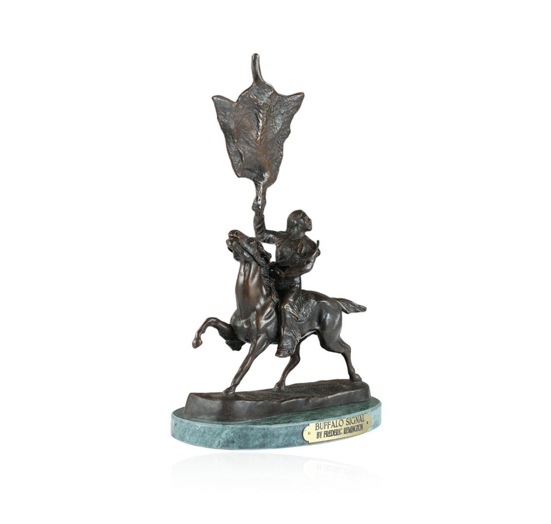 Buffalo Signal Bronze Replica By Frederic Remington