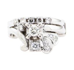 0.65 ctw Diamond Wedding Ring - 14KT White Gold