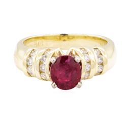 1.67 ctw Ruby And Diamond Ring - 14KT Yellow Gold